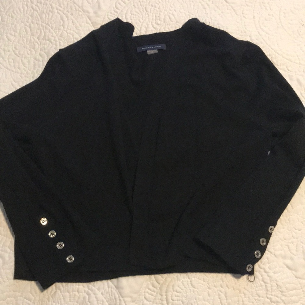 Cropped black sweater